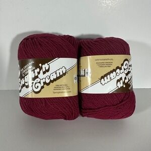 Lily Sugar 'n Cream 100% Cotton Yarn 2-Pack Wine 00015 Medium 4 2.5oz 120yd